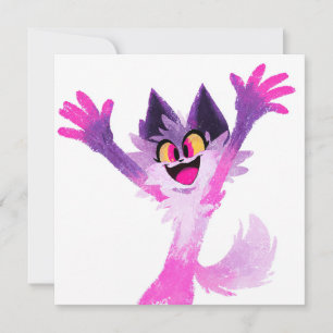 Colour Pop Cat Kids Party Theme Invitation