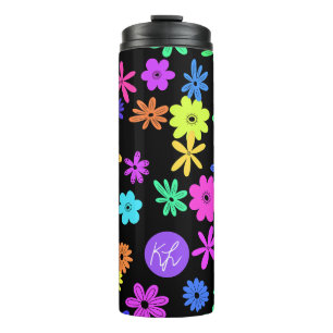 Colour Pop Cute Flowers Personalised Thermal Tumbl Tumbler