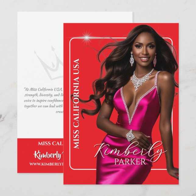 Colour Pop Cutout Pageant Autograph Printed Card (Front/Back)