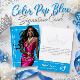 Colour Pop Cutout Pageant Autograph Printed Card