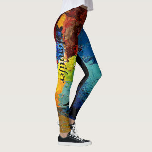 Colour pop Leggings YOUR NAME Womens Custom Pants