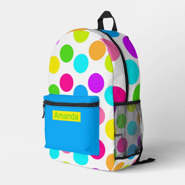 Colour Pop Polka Dot Backpack – Fun Meets Function (Back Corner Right)