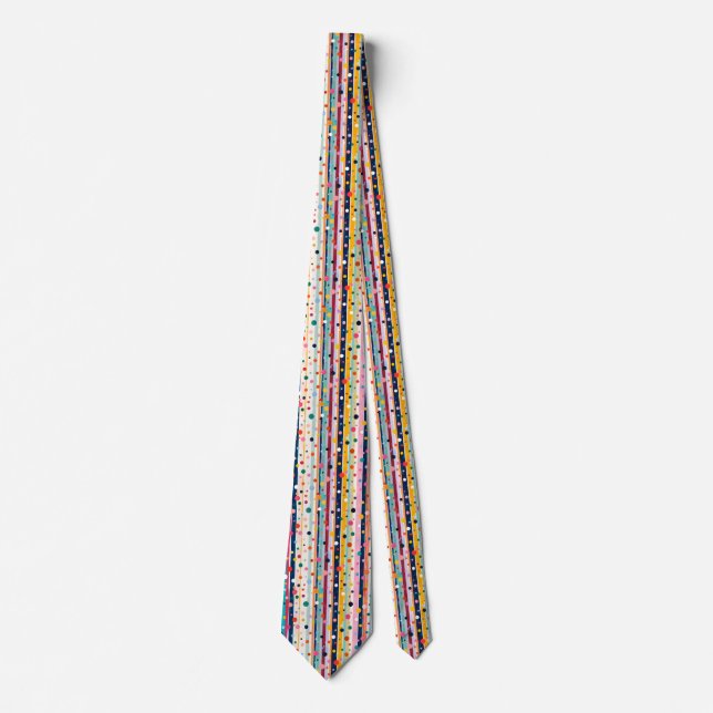 Colour Pop Polka Stripe Pattern Tie (Front)