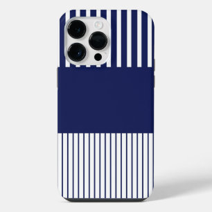 Colour Pop Stripes - Blue and White iPhone 14 Pro Max Case