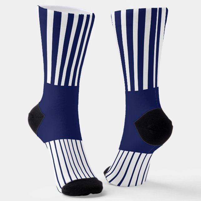 Colour Pop Stripes - Blue and White Socks (Angled)