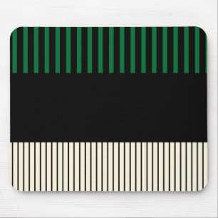 Colour Pop Stripes - Green, Cream and Black Mouse Pad