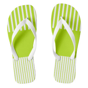 Colour Pop Stripes in Lime Green and White Jandals
