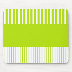 Colour Pop Stripes in Lime Green and White Mouse Pad