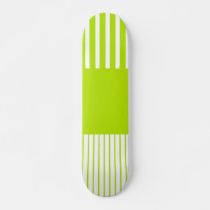 Colour Pop Stripes in Lime Green and White Skateboard