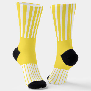 Colour Pop Stripes - Lemon Yellow and White Socks