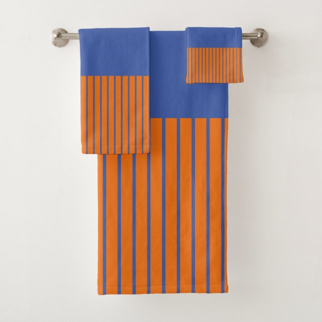 Colour Pop Stripes modern striped design Bath Towel Set (Insitu)