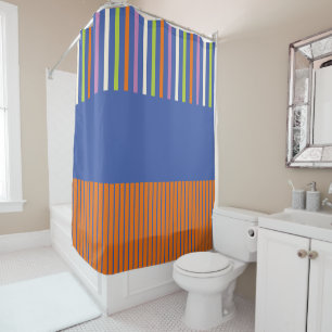 Colour Pop Stripes modern striped design Shower Curtain