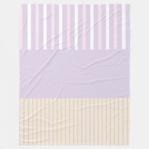Colour Pop Stripes - Pastel Pink, Yellow & Purple Fleece Blanket