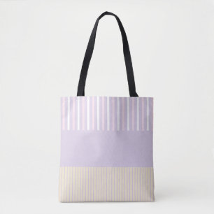 Colour Pop Stripes - Pastel Pink, Yellow & Purple Tote Bag