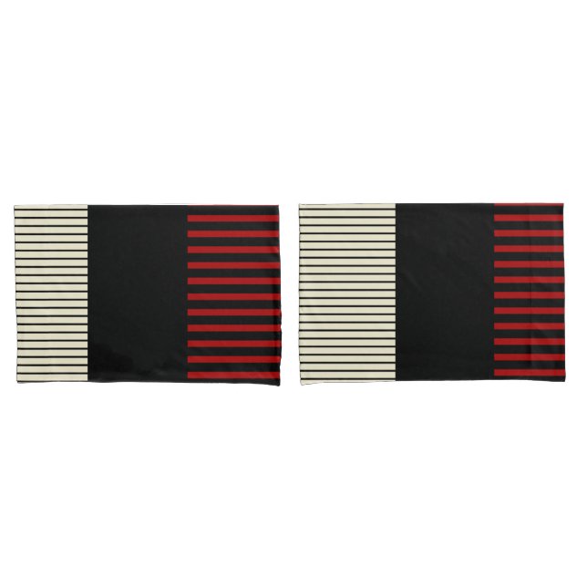 Colour Pop Stripes - Red & Cream Pillowcase (Front-Set)