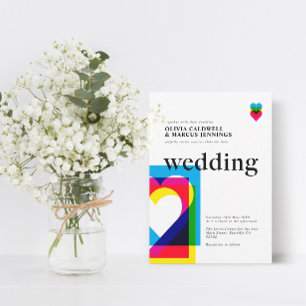 Colour Pop wedding invitation card
