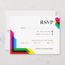 Colour Pop Wedding RSVP card