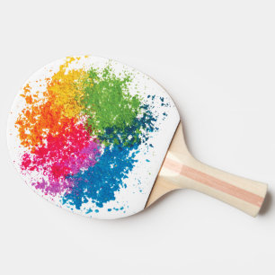 Colour Powder Rainbow Ping Pong Paddle