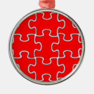 colour puzzle pieces metal tree decoration