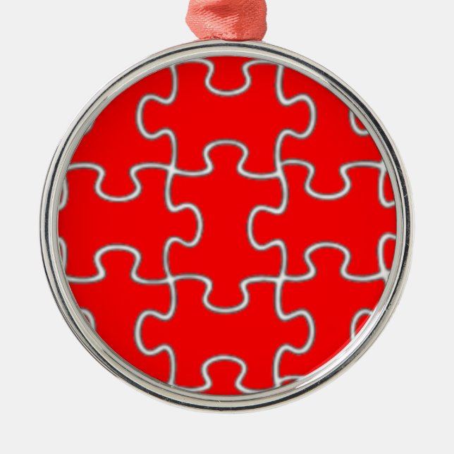 colour puzzle pieces metal tree decoration (Front)