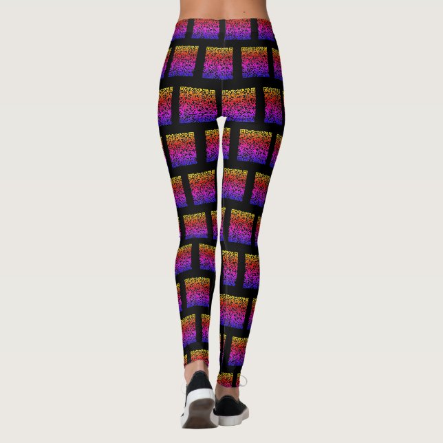 Colour QR Code Scan Black Leggings Custom Colours (Back)