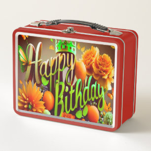 Colour: Red Adorable and durable, our metal lunch Box