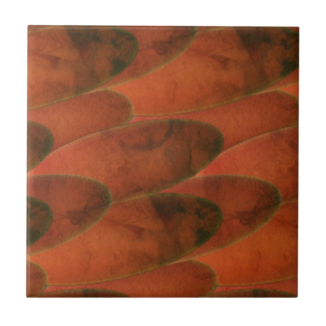 Colour red modern look art like baubles bangles    tile (Front)