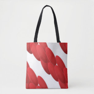 Colour red modern look art like baubles bangles tote bag
