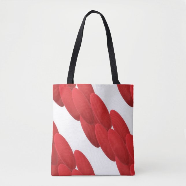 Colour red modern look art like baubles bangles tote bag (Front)