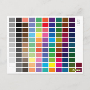 Colour Reference Chart Postcard