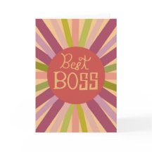 Colour Retro Sunburst Boss's Day