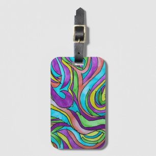 Colour Rhythm-Hand Painted Abstract Watercolor Art Luggage Tag