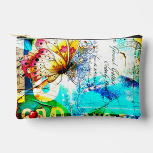 Colour Riot Retro Butterfly Collage Accessory Pouch