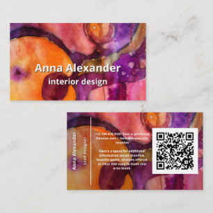 Colour Rising Abstract Watercolor Business Card