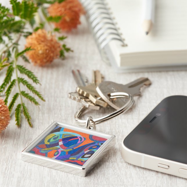 "Colour Rush" Abstract Key Ring (Side)