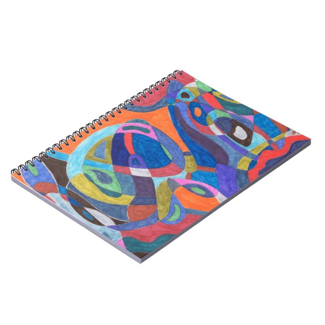 "Colour Rush" Abstract Spiral Notebook (Left Side)