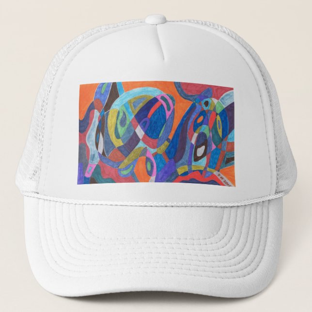 "Colour Rush" Abstract Trucker Hat (Front)
