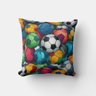 "Colour Rush – Soccer Ball Pattern Pillow" Cushion