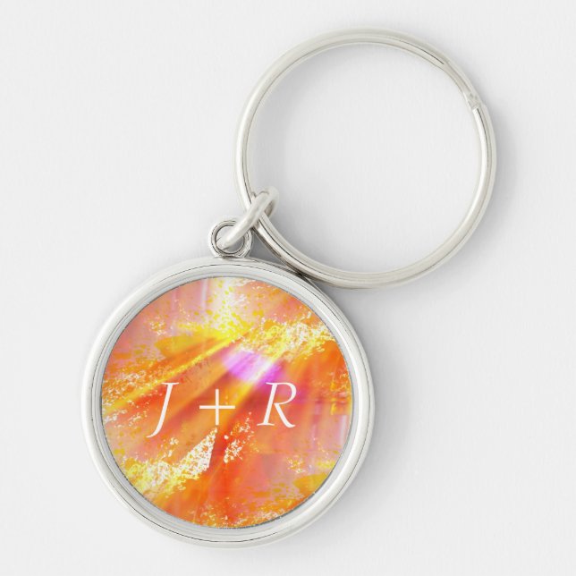 colour seamless art background yellow, orange key ring (Front)