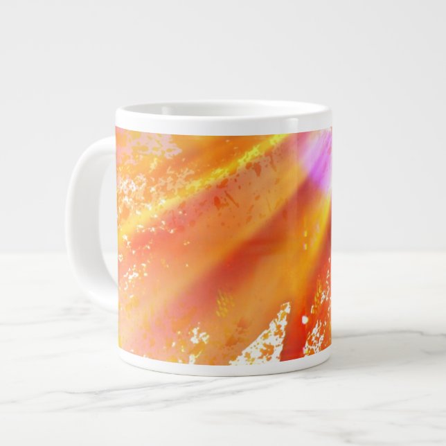 colour seamless art background yellow, orange large coffee mug (Front Left)