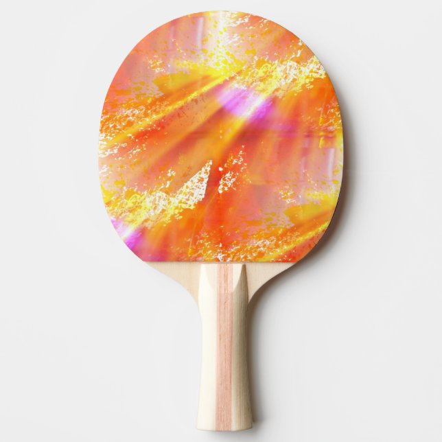 colour seamless art background yellow, orange ping pong paddle (Front)