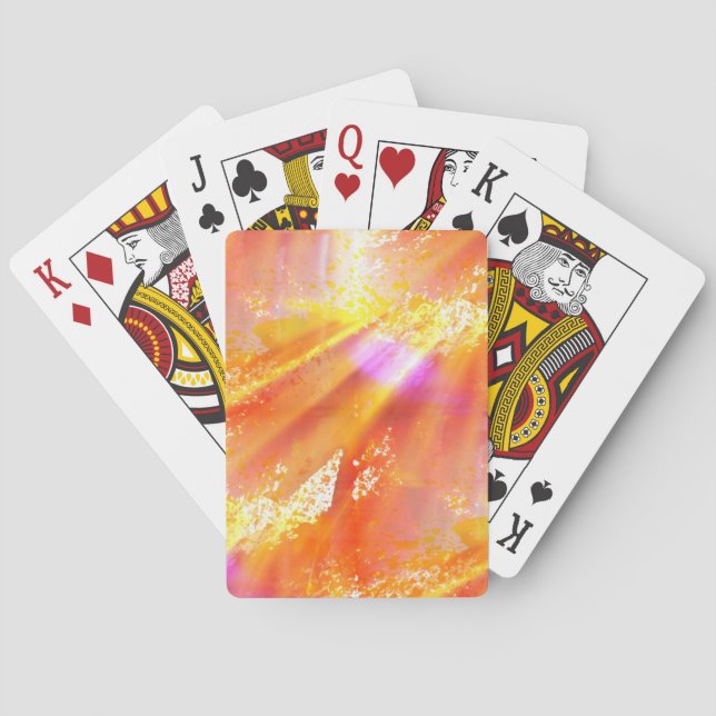 colour seamless art background yellow, orange playing cards (Back)