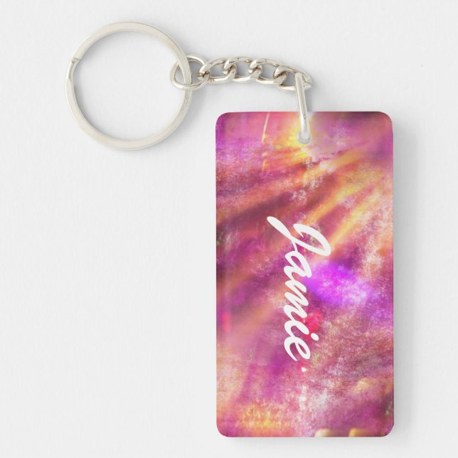 colour seamless background purple, pink key ring (Front)