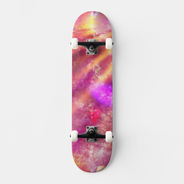 colour seamless background purple, pink skateboard (Front)