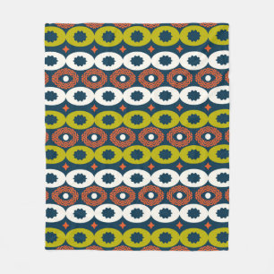 Colour seamless pattern with oval shapes in Africa Fleece Blanket