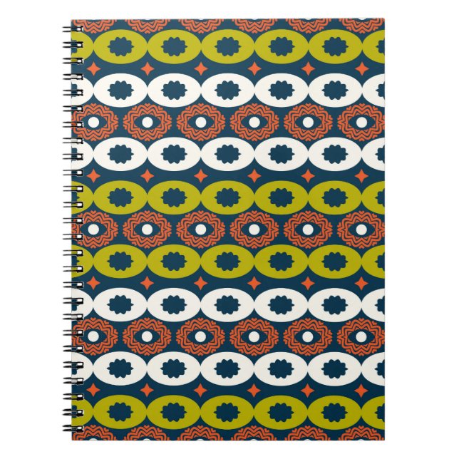 Colour seamless pattern with oval shapes in Africa Notebook (Front)