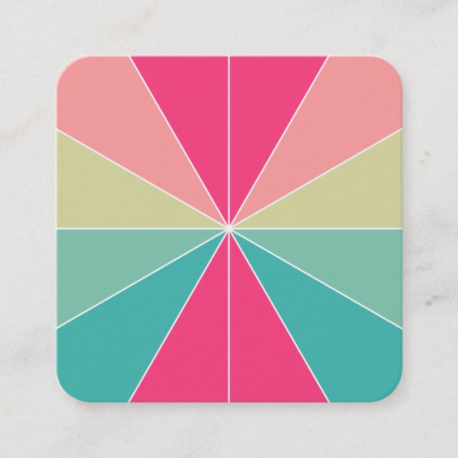 Colour Segments 01 Square Business Card (Front)