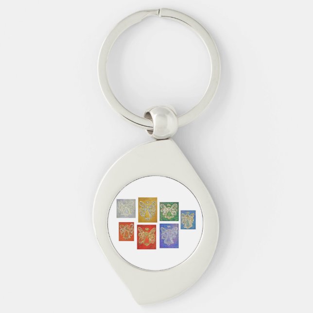 Colour Series Guardian Angel Custom Keychains (Front)