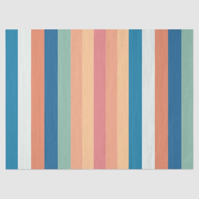 Colour Shade Stripes Birthday Tissue Paper (Front)