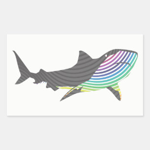 Colour Shark Swirl Rectangular Sticker